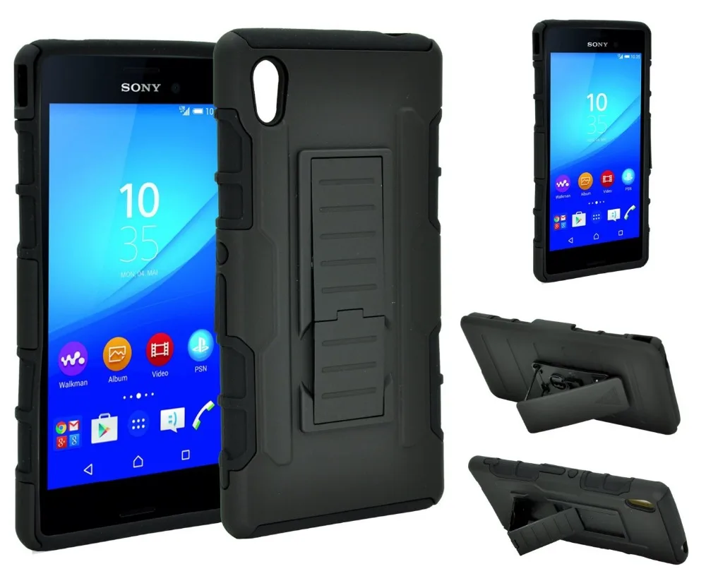 Панцири чехол для Coque Sony Xperia M4 Aqua противоударный + ремень клип кобура | Мобильные