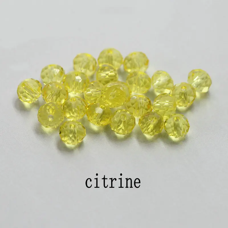 citrine Большая распродажа 6-8 мм круглые Кристальные бусины разноцветные шармы стеклянные свободные бусины для изготовления украшений о - Цвет: citrine