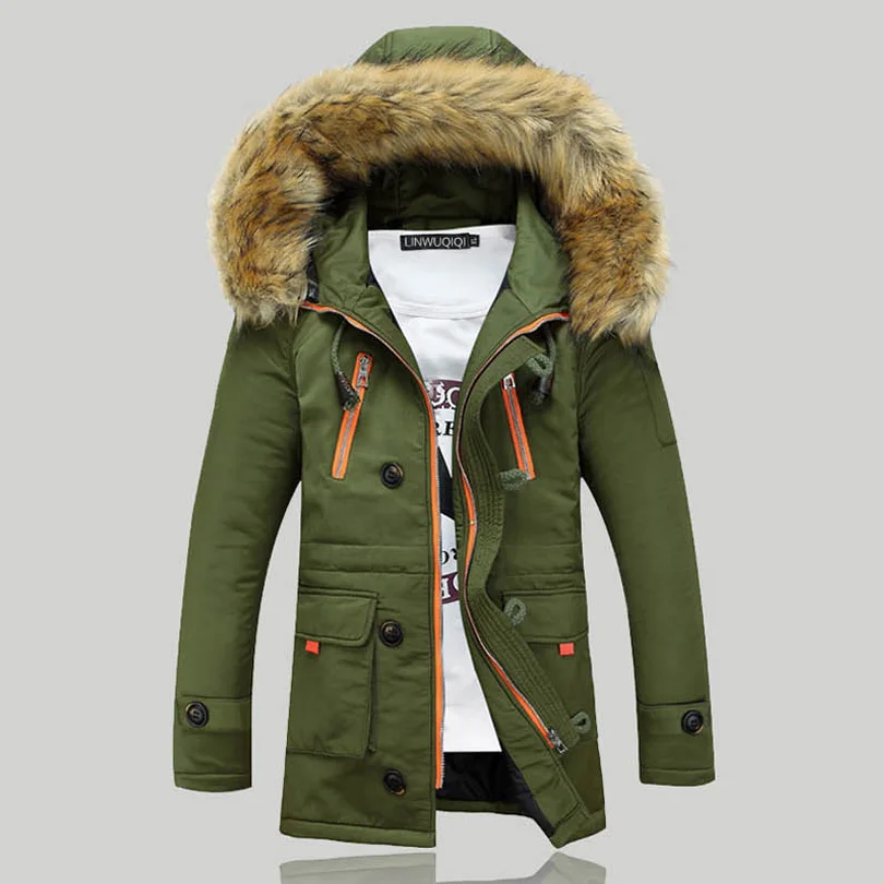 New Winter Men s Parka Clothing thicken Windproof male warm Coat With Fur Hooded teens lovers Windbreaker down jacket | Мужская одежда