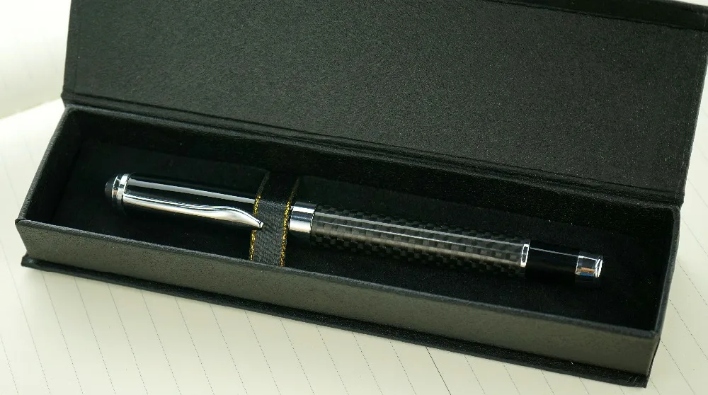 Креативная вращающаяся металлическая Подарочная шариковая ручка из углеродного