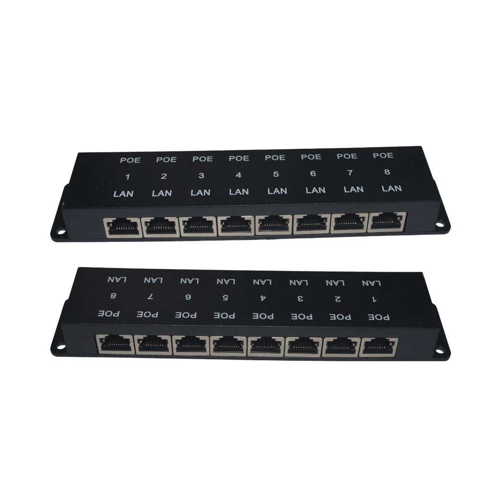 Многопортовый пассивный Инжектор Power over Ethernet PoE на 10/100 Мбит/с 8 портами блок