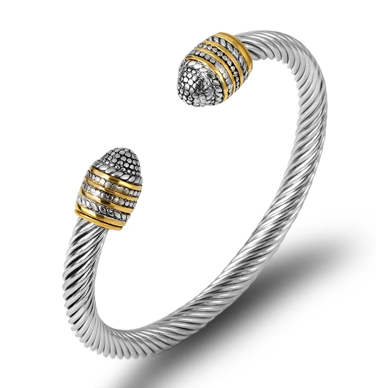 Silver style4 Бренд, мульти дизайн, витой кабель, провод, браслет, Винтаж, модные браслеты, Серебряный Браслет-манжета, уникальный дизайн, рождественский подарок - Окраска металла: Silver style4