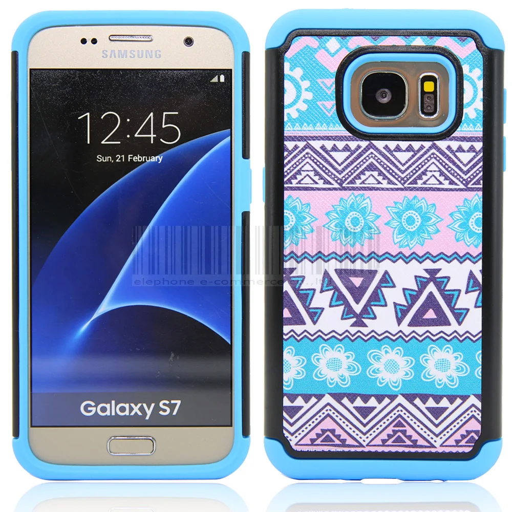 Shockproof Tribal Totem Armor Hard Back Case Fundas For Samsung Galaxy S7 Edge G935 Cover With Films+Stylus |