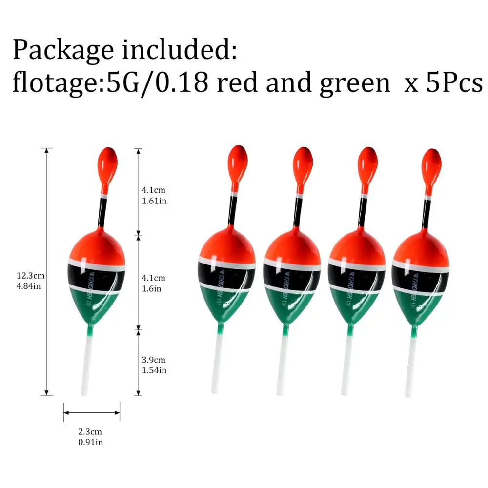 5pcs 5g green 5 шт./лот, поплавок для рыбалки, 15 г, 5 г, поплавок для рыбалки из пробкового дерева, поплавок для ловли сома - Цвет: 5pcs 5g green