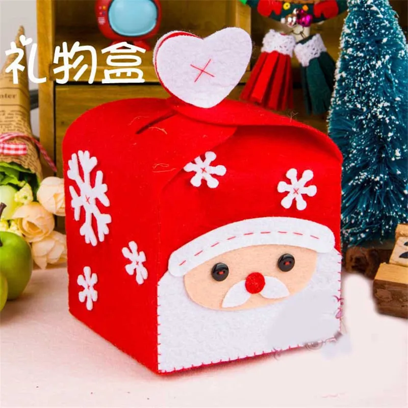 Fashion Folded Colorful Christmas Apple Box Packing Cupcakes Dessert Cookies Candy Gift Festival Present Bag | Дом и сад