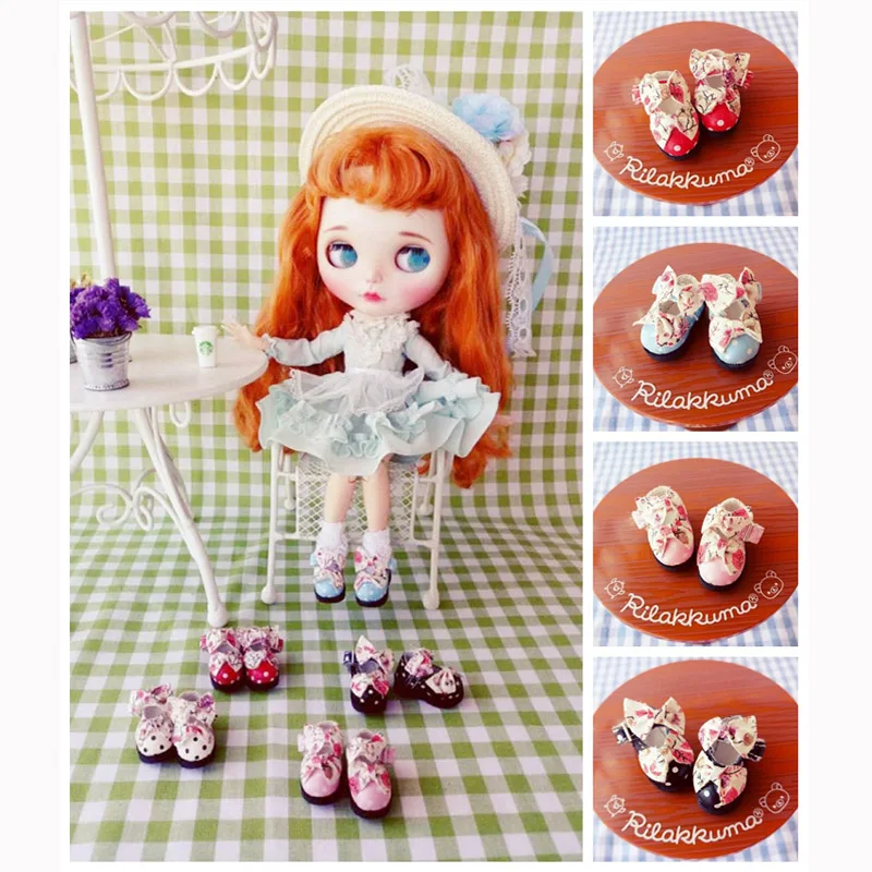 Милые туфли с цветочным бантом для кукол Blyth Pullip Licca Azone 1/6 аксессуары 1 пара |