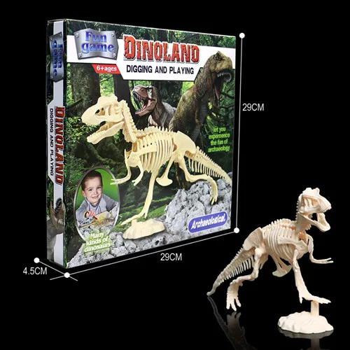 4 Копающие и играющие кости динозавра, собранные 3D модели, забавные игрушки для детей, развивающие игрушки для раскопок - Цвет: 4