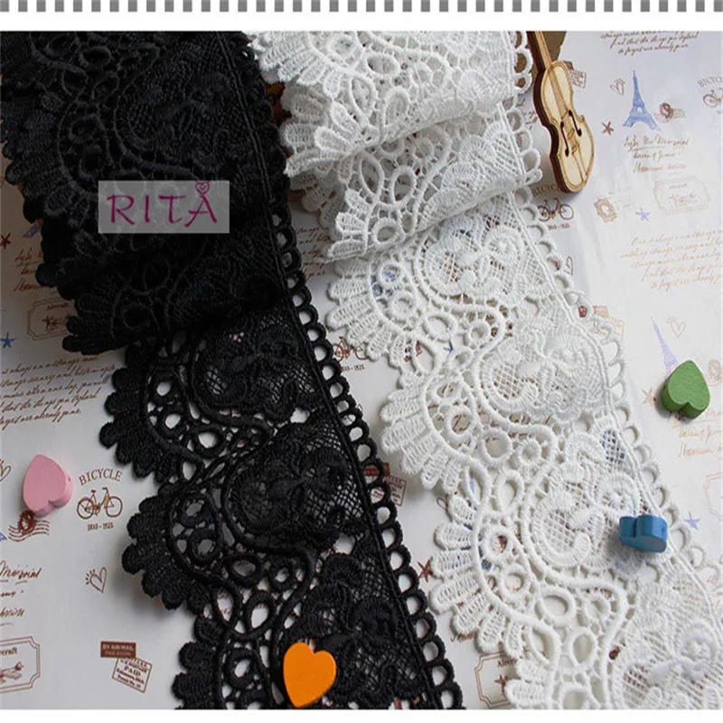 15 ярдов/партия кружевная лента из полиэстера 8 см | Дом и сад