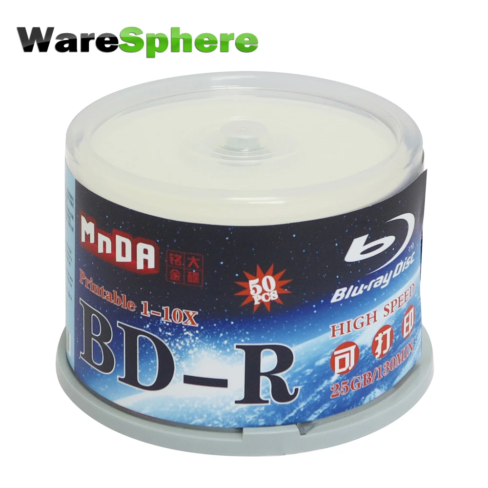 Класс A BD R 25 Гб 1x 10x Blu Ray диск пустой для струйной печати 50 шт. коробка