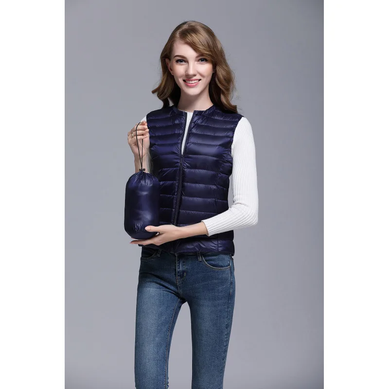 2019 Autumn Winter Ultra Light Down Vest Women Sleeveless Jacket Warm Female Jackets plusSize S-XXXL | Женская одежда