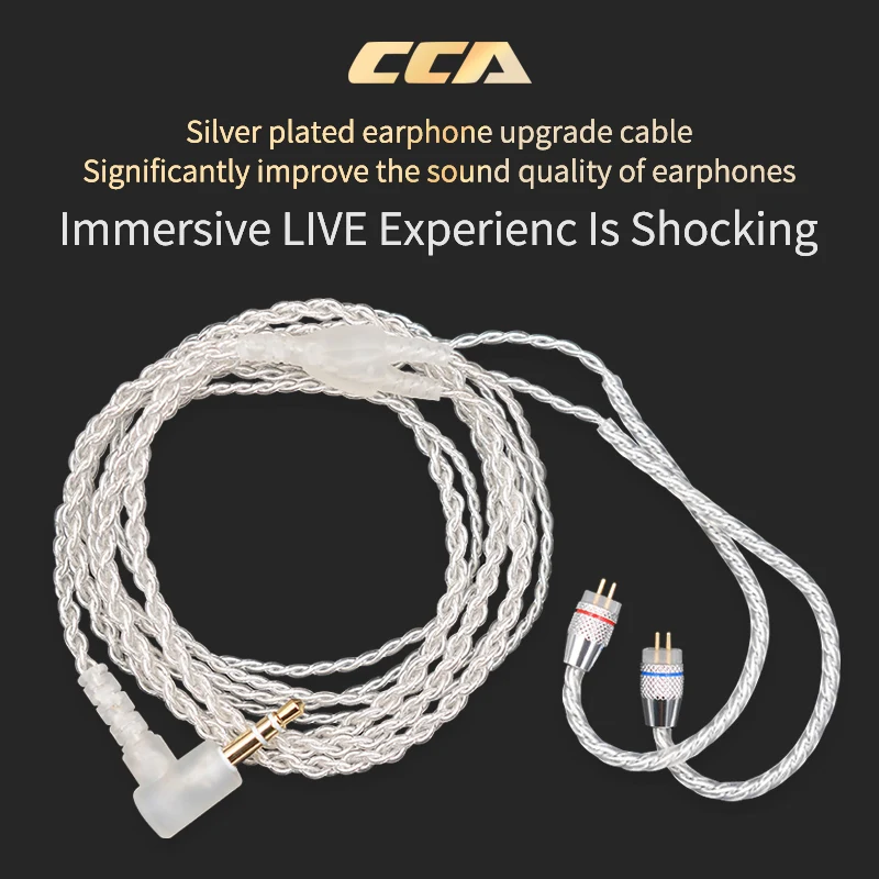 CCA 4 ядра 0 75 мм посеребренный обновленный кабель 3 5 для наушников DIY Универсальный