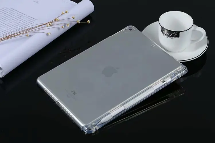 Чехол для iPad с держателем для карандашей прозрачный мягкий силиконовый чехол для iPad Air 1 Air 2 9,7 TPU защитная задняя крышка
