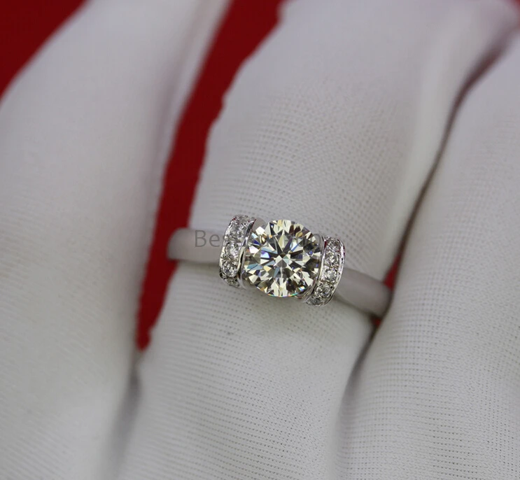Pure Silver 1 Carat 925 Sona Mariage S925 Ring Nupcial De Mariee Casamento Boda Diamante Anel Aneis Anillo Anneau (JSA) | Украшения и