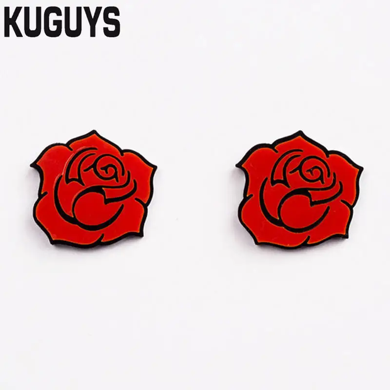 KUGUYS Trendy Jewelry Sets Fashion Flower Earrings for Women Vintage Red Rose Sexy Pendant Necklaces | Украшения и аксессуары