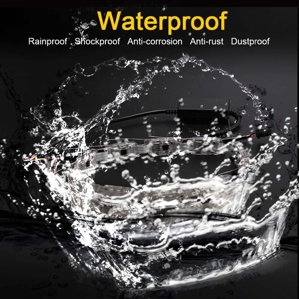 2x тележка на колесах гибкий белый/янтарный горки светодиодный Knight Rider полосы