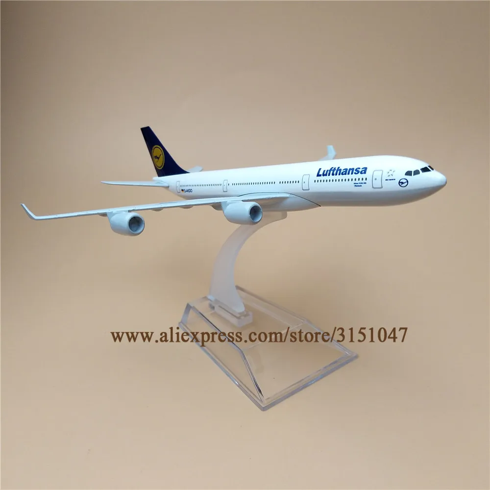 16cm Alloy Metal German AIR Lufthansa Airlines Airbus 340 A340 Airways Airplane Model Plane W Stand Aircraft | Дом и сад