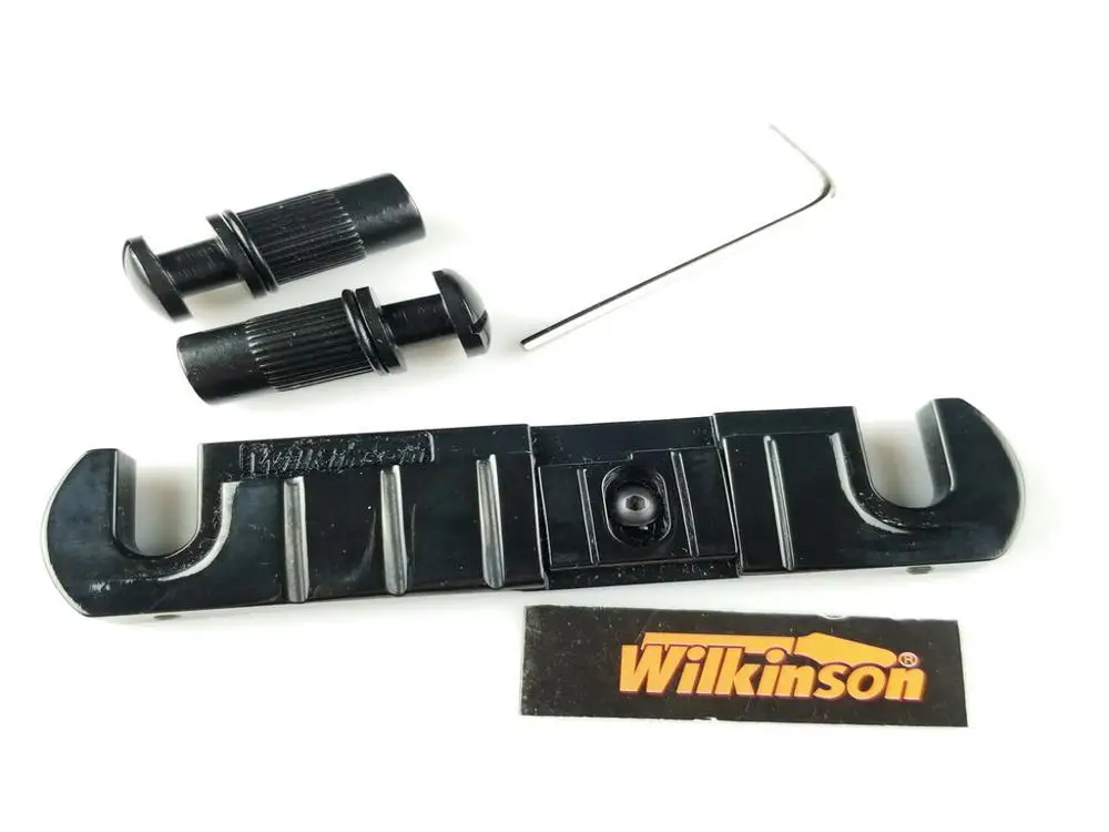 Черный Wilkinson мост GTB оберточная электрическая Струнодержатель для гитары три цвета - Цвет: Черный