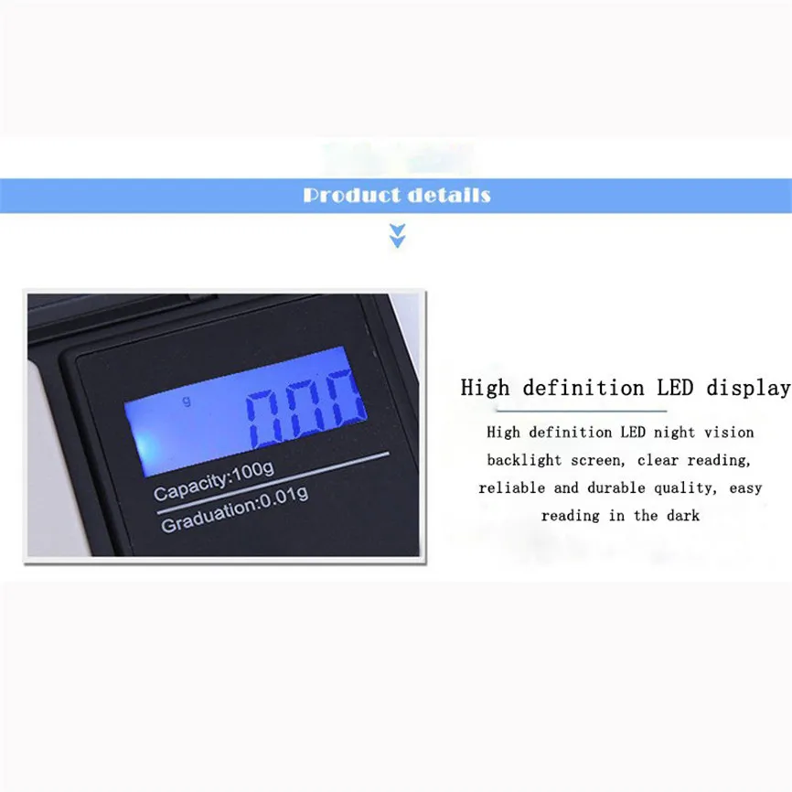 Точные цифровые весы AAA батареи для золота ювелирные изделия Вес электронные 100