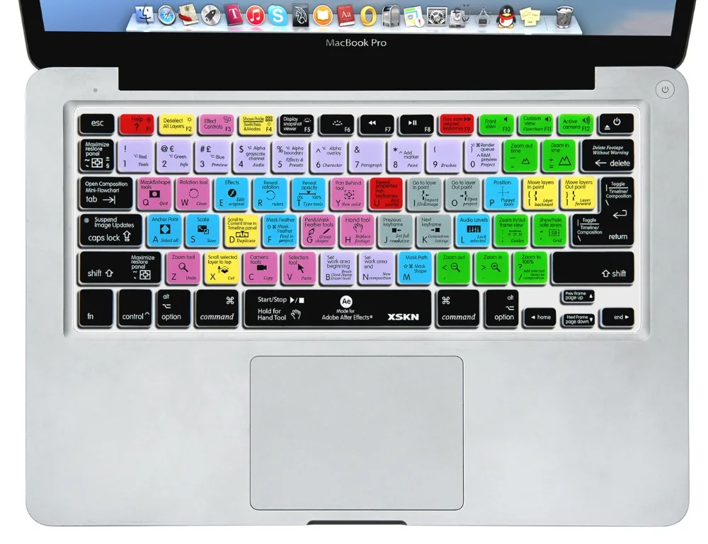 Чехол для клавиатуры XSKN Ableton Logic Photoshop After Effect OS X Avid старых Macbook Air Pro Retina 13 15 17