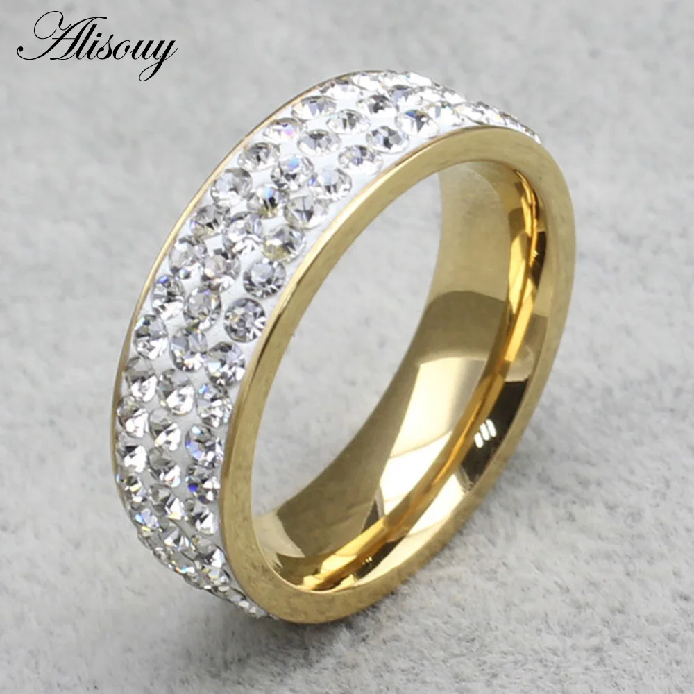 Кольцо с кристаллами для мужчин и женщин стильное ювелирное украшение полным