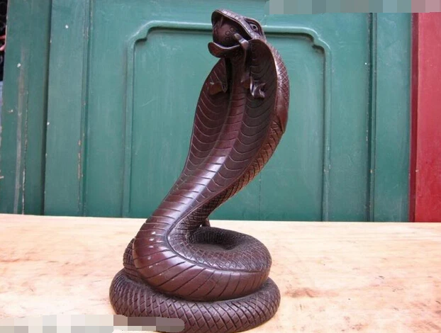China Pure Bronze Copper made Feng Shui zodiac cobra snake Art Statue garden | Дом и сад