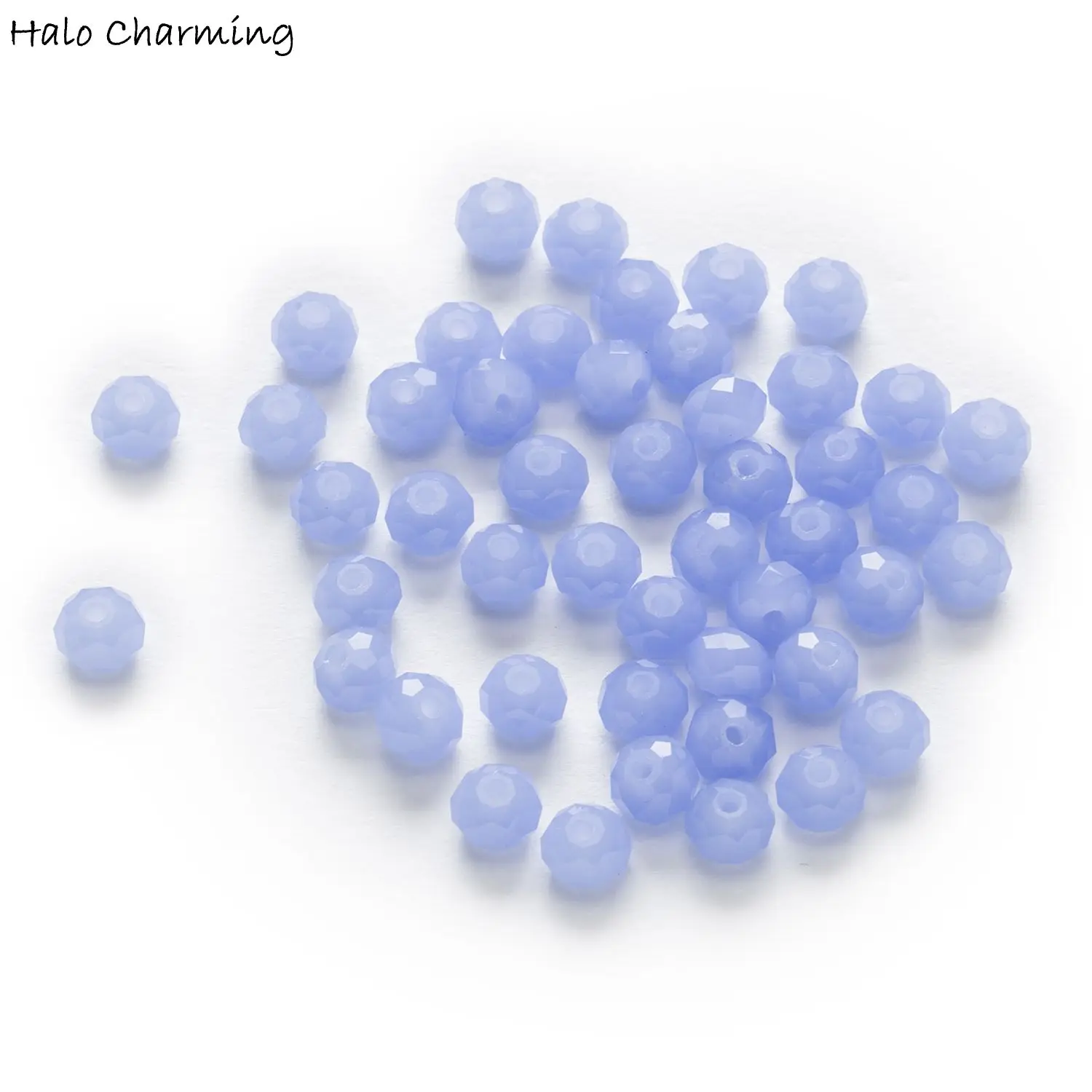 

50 Piece Light Blue Crystal Glass Rondelle Quartz Faceted Beads DIY Jewelry Findings 4-8mm