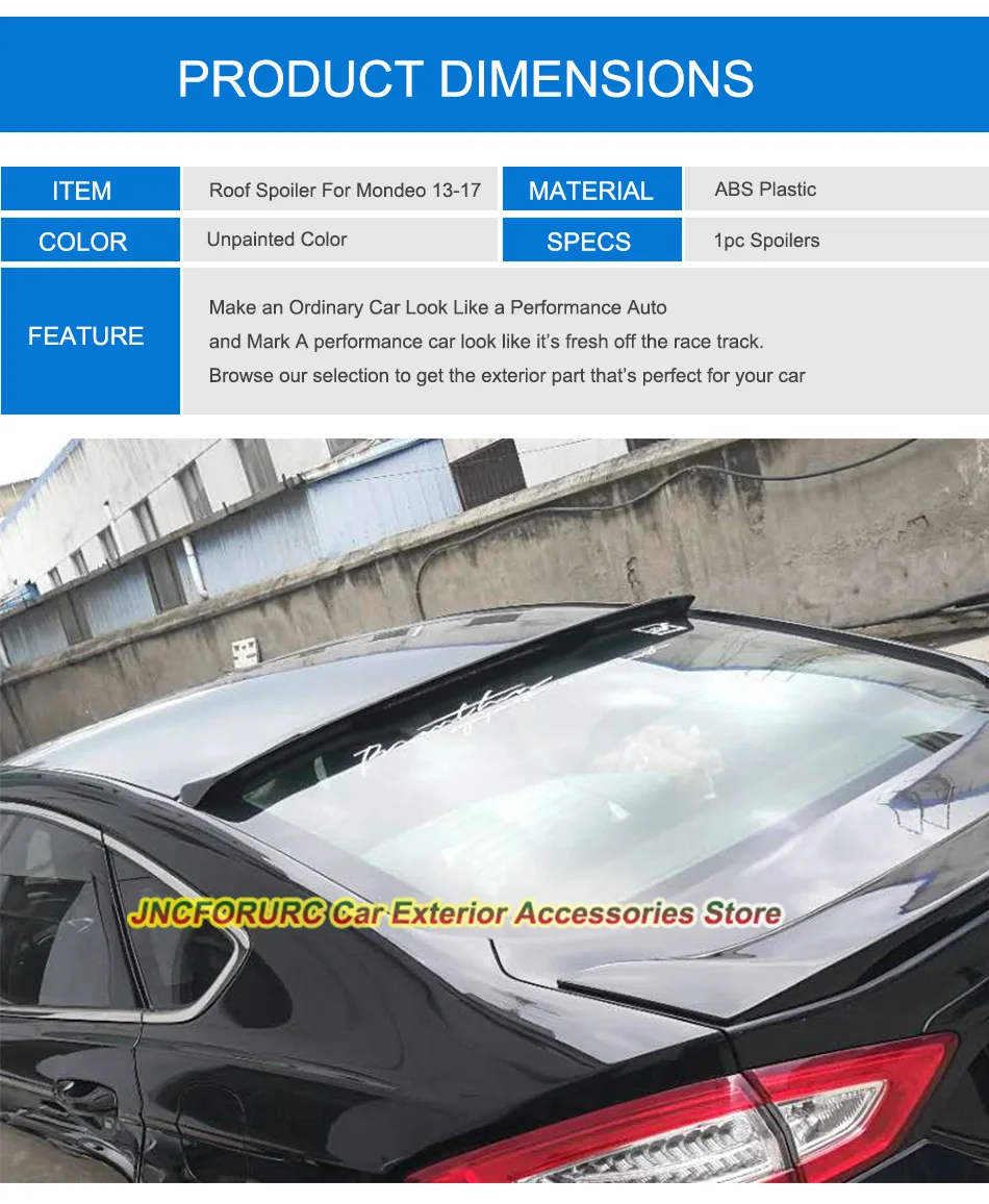 JNCFORURC задний оконный спойлер на крышу для Ford Mondeo Fusion 2013 14 15 16 17 абс пластиковый материал задний спойлер на крышу черный белый