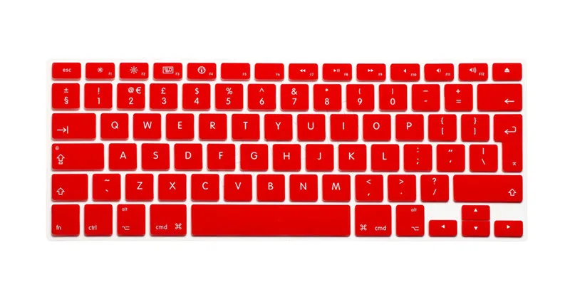 Red HRH силиконовый чехол с английской клавиатурой для Macbook White Air Pro 13 15 17 для mac book air 13" - Цвет: Red