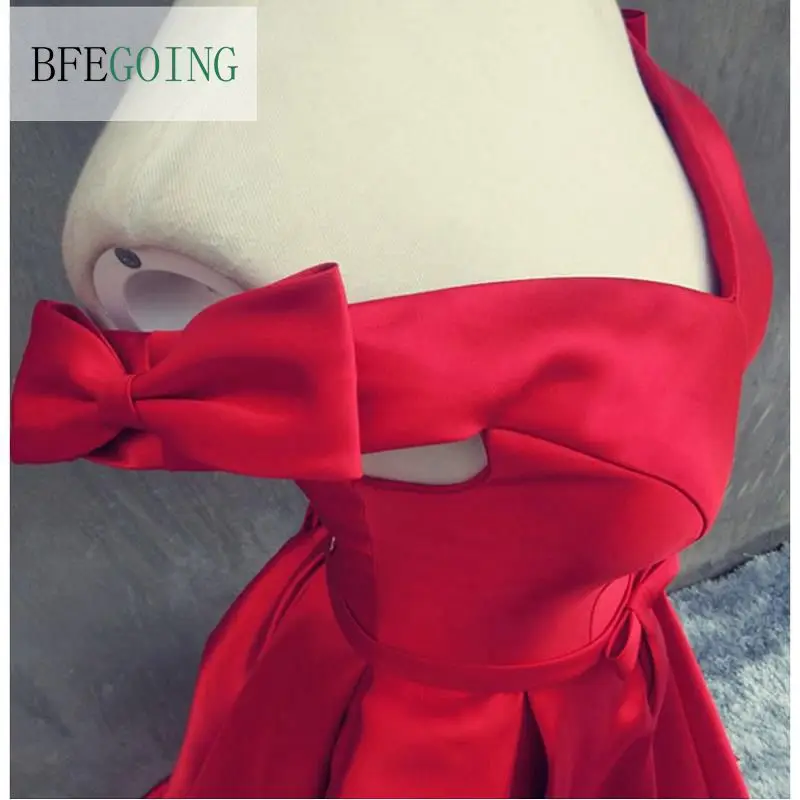 Красное свадебное платье с v образным вырезом без рукавов из мягкого атласа