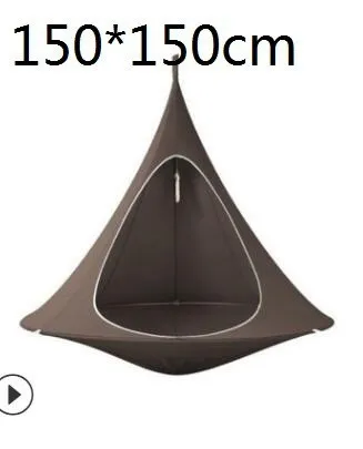 Dark brown 150cm UFO форма вигвама Дерево Висячие шелкопряда кокон качели стул для детей и взрослых Крытый открытый гамак палатка Hamaca патио мебель - Цвет: Dark brown 150cm