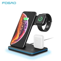 FDGAO 15W Wireless Charger For iPhone Samsung S21 Fast Charging Stand For Apple Watch Airpods Pro