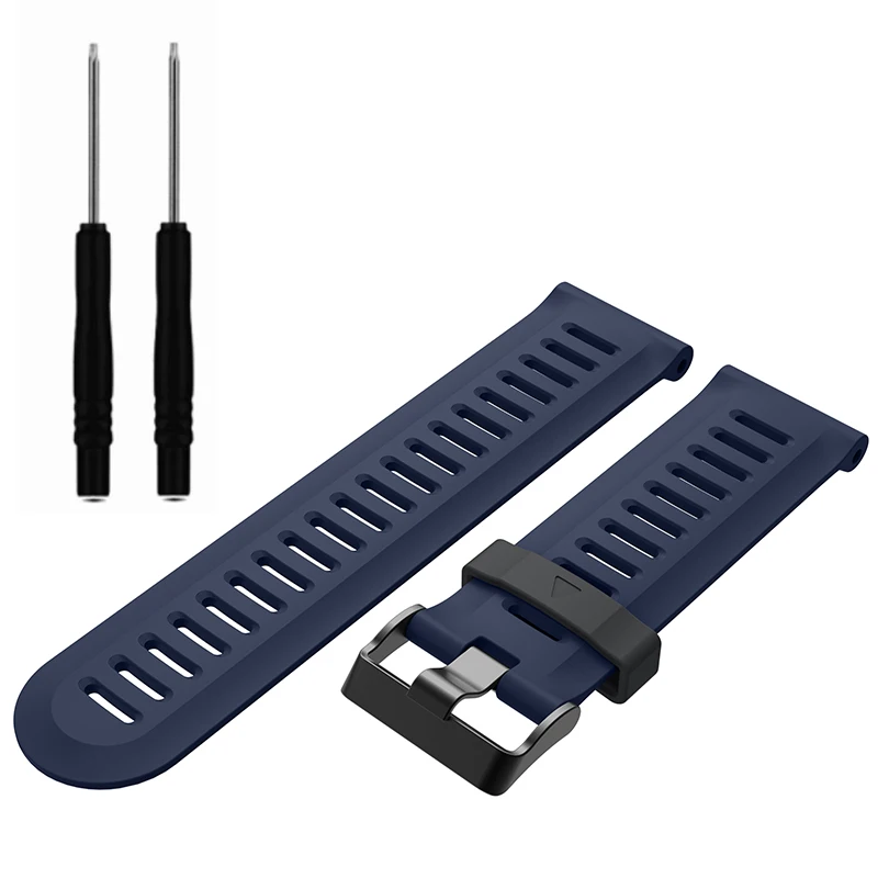 Midnight Blue Красочные 26 мм ширина открытый спортивный силиконовый ремешок для часов Замена браслета часы для Garmin Fenix 3 HR часы - Цвет: Midnight Blue