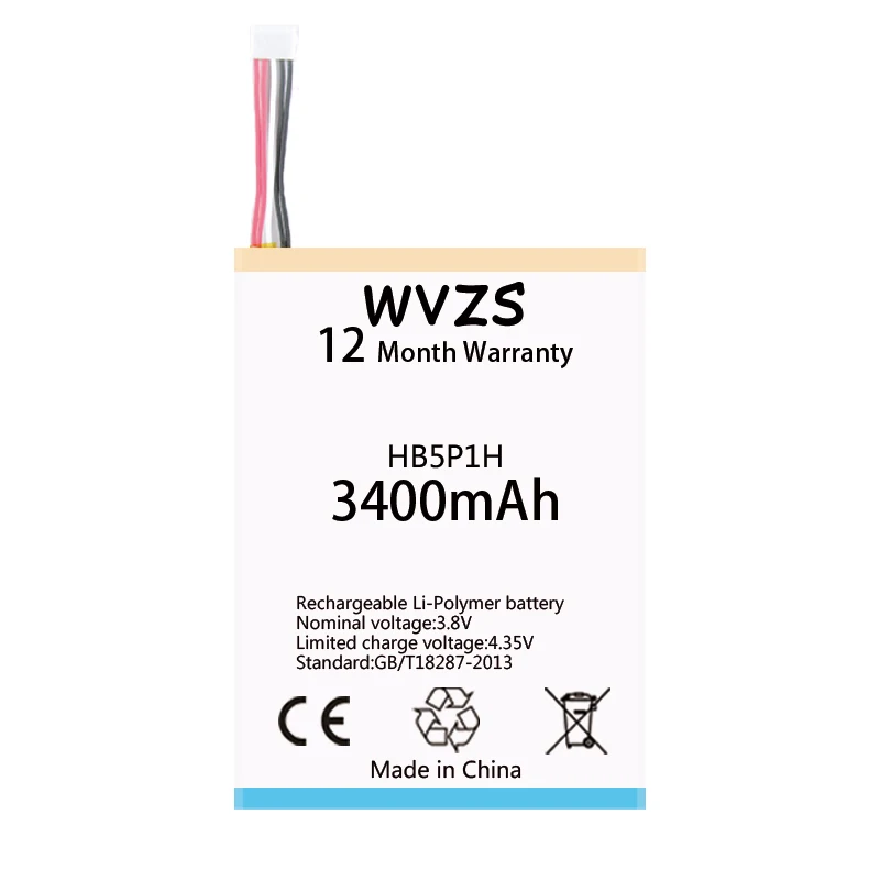 Wvzs 3400 мАч литий-полимерный аккумулятор Батарея HB5P1H для роутер Huawei E589 R210 E5776s