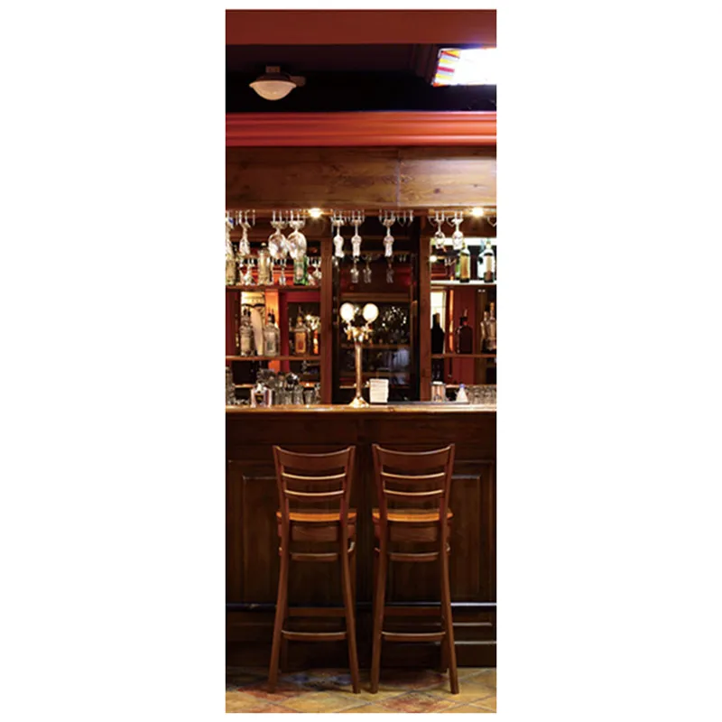 Креативные наклейки на дверь кафе 77*200 см кофейня 3d Настенный художественный