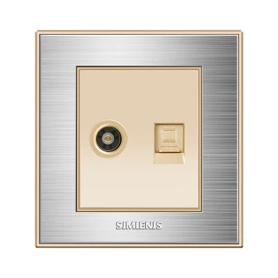 1 2 3 4 банда 1 2way тип 86 настенный Шампань золотой переключатель панель из нержавеющей стали провод чертеж разъем питания со светодиодом 3 5 отверстие - Цвет: TV  Computer