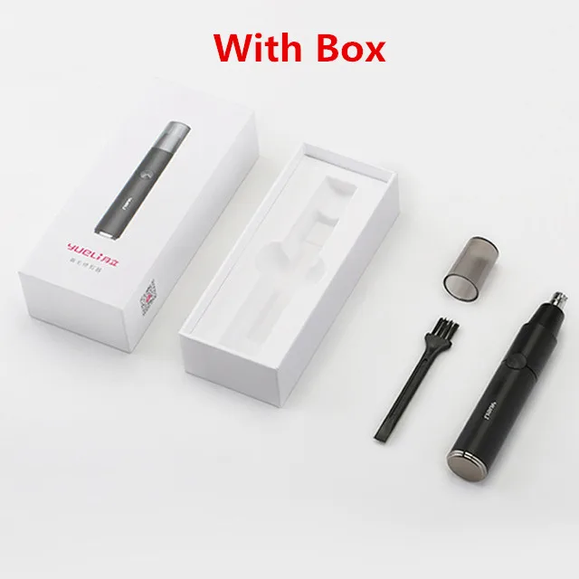 With box Новинка, Xiaomi Yueli HR-310BK H31, электрический триммер для волос в носу, вращается на 360 градусов, бритва для волос в носу, безопасный очиститель для мужчин и женщин - Цвет: With box