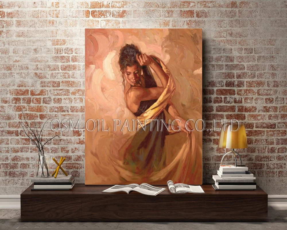 Искусный художник ручная роспись красивая Испанская танцовщица картина маслом
