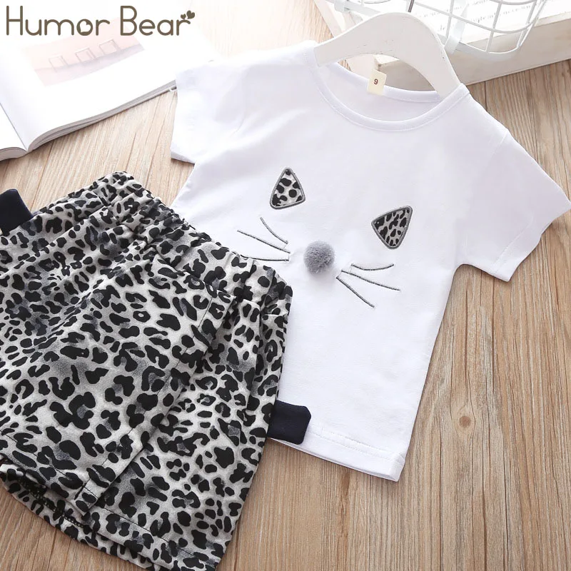 

Humor Bear Baby Girl Clothes Hot Summer New Kids Bay Clothes Toddler Chiffon Bowknot T-Shirt+Pants Girls' Clothing Sets 3-7Y