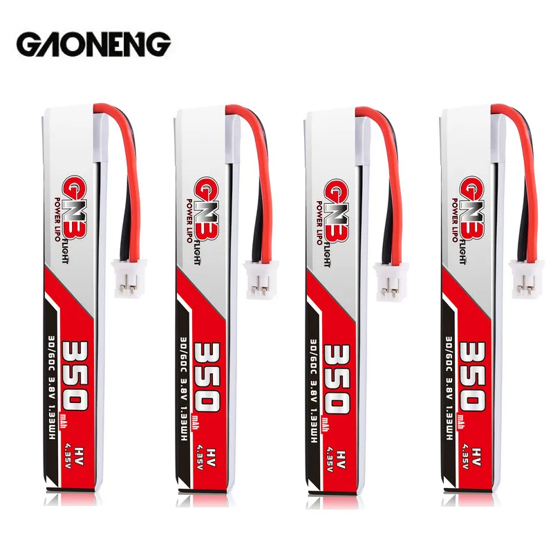 4 шт. Gaoneng GNB 1S 350 мАч 3 8 в HV 35 30C Lipo батарея PH2.0 разъем для BetaFPV Whoop RC Micro FPV гоночного