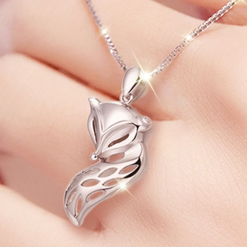 High Quality Unique Woman Fashion Animal Fox Pendant Necklace Silver Color Lovely Design Girls Best Gifts For Valentines Day | Украшения и