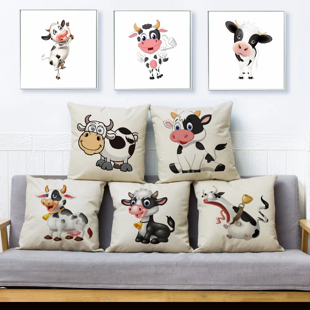 Футболка с забавным мультипликационным принтом корова печати декоративная