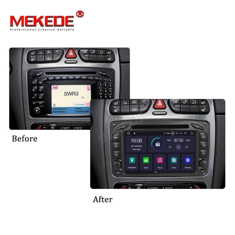 Mekede PX30 ips DSP android 9,0 Автомобильный gps dvd-плеер для Mercedes Benz W203 W208 W209 W210 W463 Vito Viano W163 gps-навигация