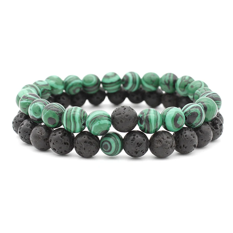 Natural Stone Bracelet Men 8mm Lava Beads Braslet For Classic Cool Biker Couple Braclet Gift | Украшения и аксессуары