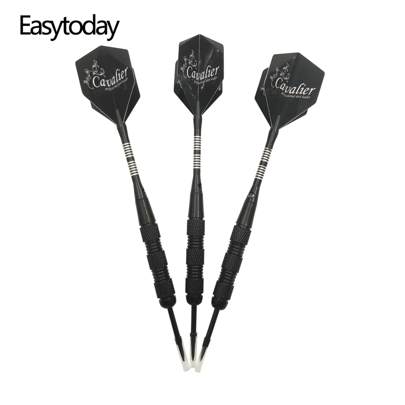 

Easytoday 3Pcs/set Professional Darts Metal Barrel Black Aluminum Darts Shafts Steel Tip Darts Set Plastic Dart Flights Game