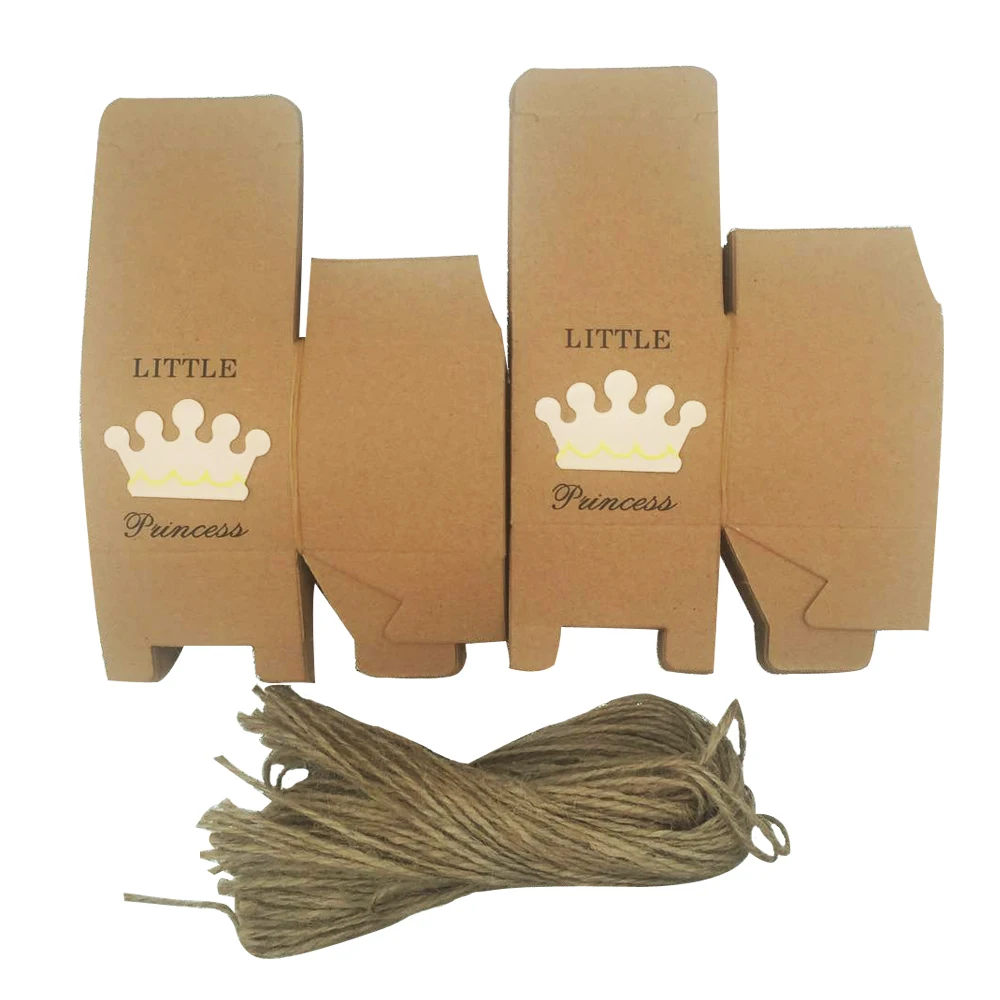 50 шт. маленькая принцесса квадратная корона крафт бумага для детского душа
