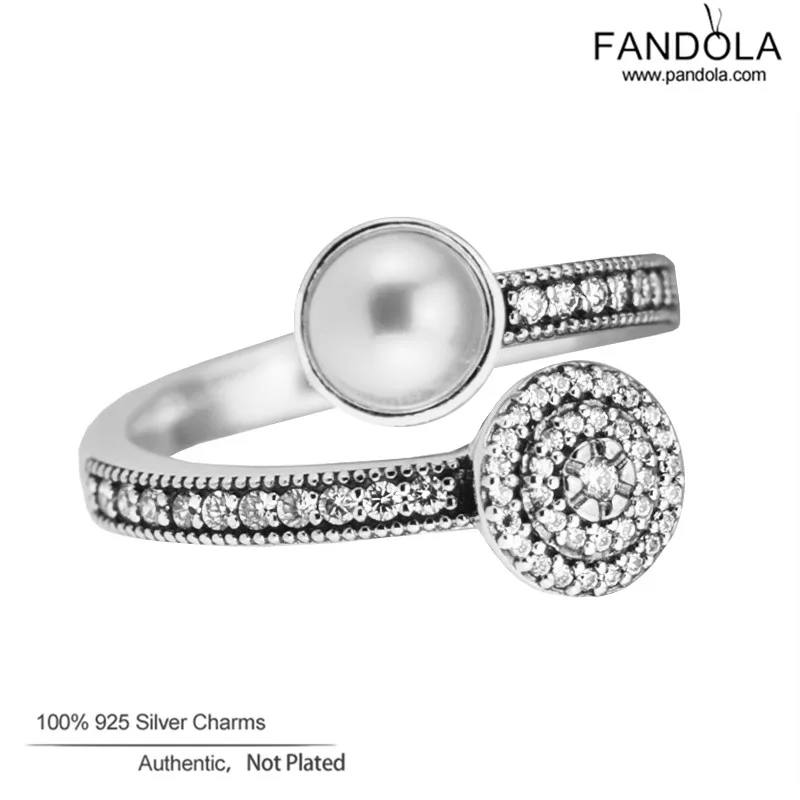 Женское светящееся кольцо с жемчугом обручальное белым кристаллом из 100%