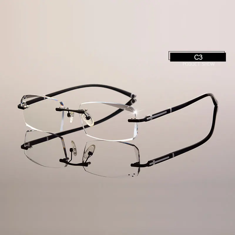 Модные очки A001 Алмазная оправа для очков без оправы мужчин|frames for men|glasses frames menglasses
