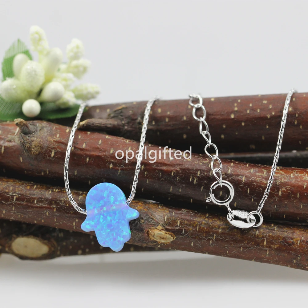 1 шт. синтетический опал Хамса ожерелье огненный светло-голубой op06/розовый op10 в