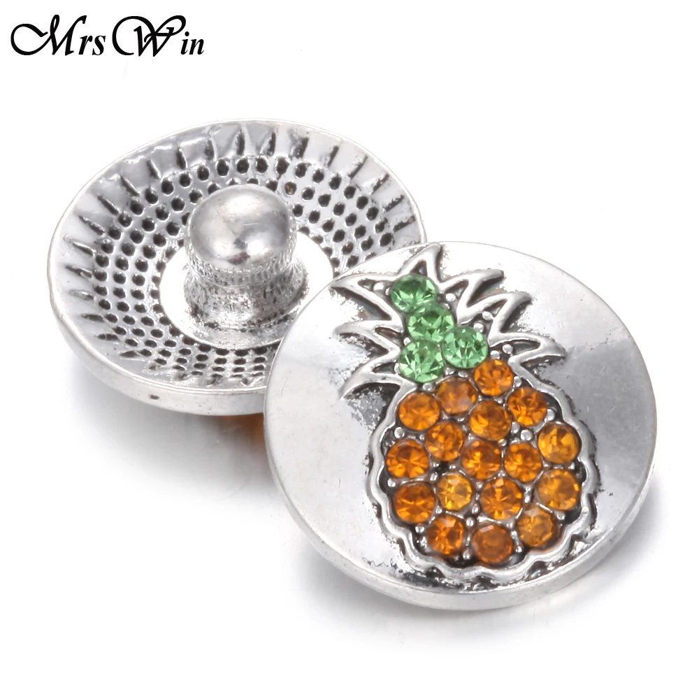 6 шт./лот Новинка ананас 18 мм Стразы хрустальные кнопки с медной кнопкой для