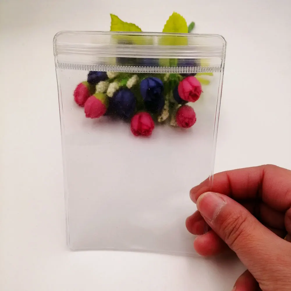 50 шт./лот прозрачный ПВХ пластиковый пакет самоблокирующийся замок на молнии